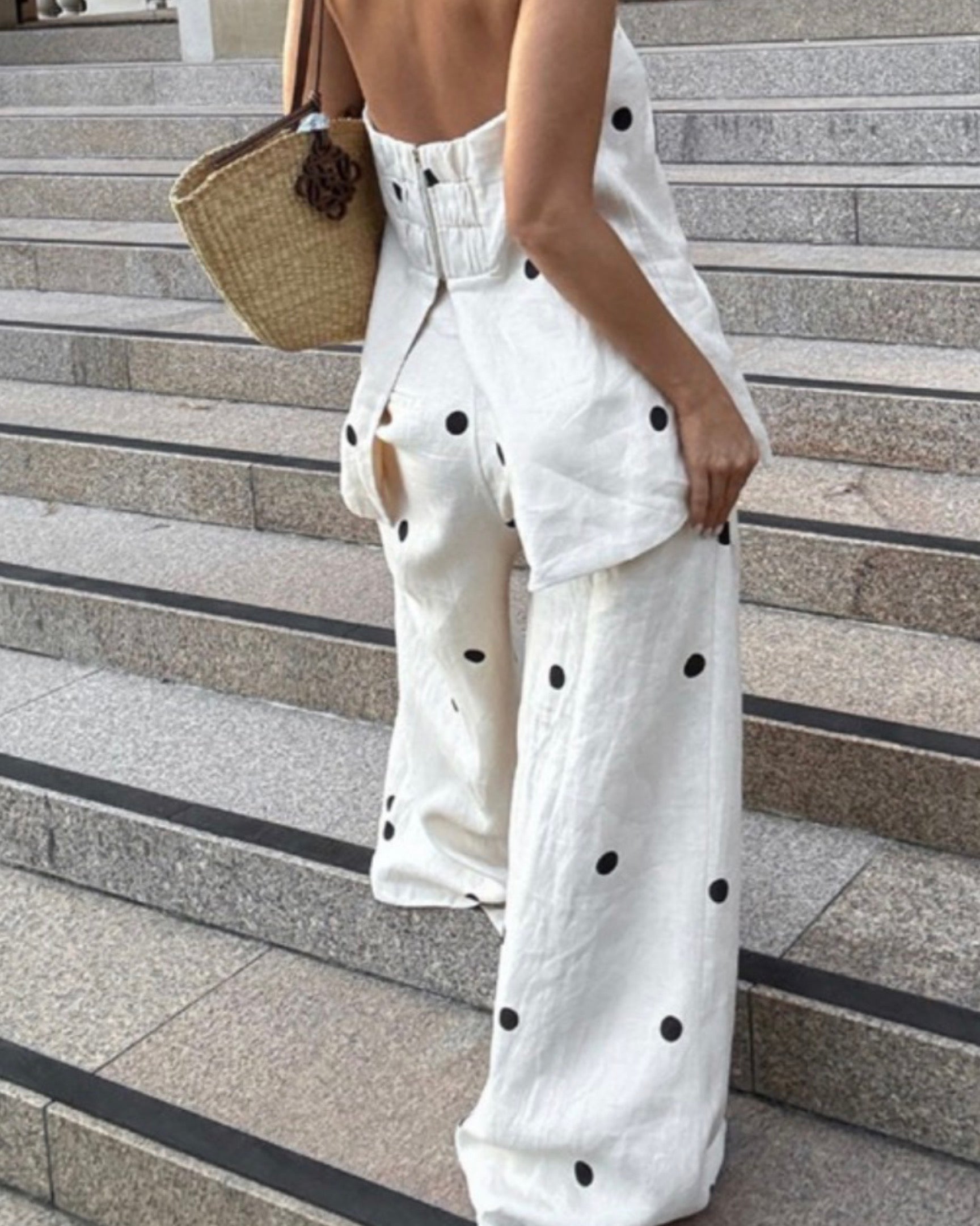Polka Breeze Strapless Set