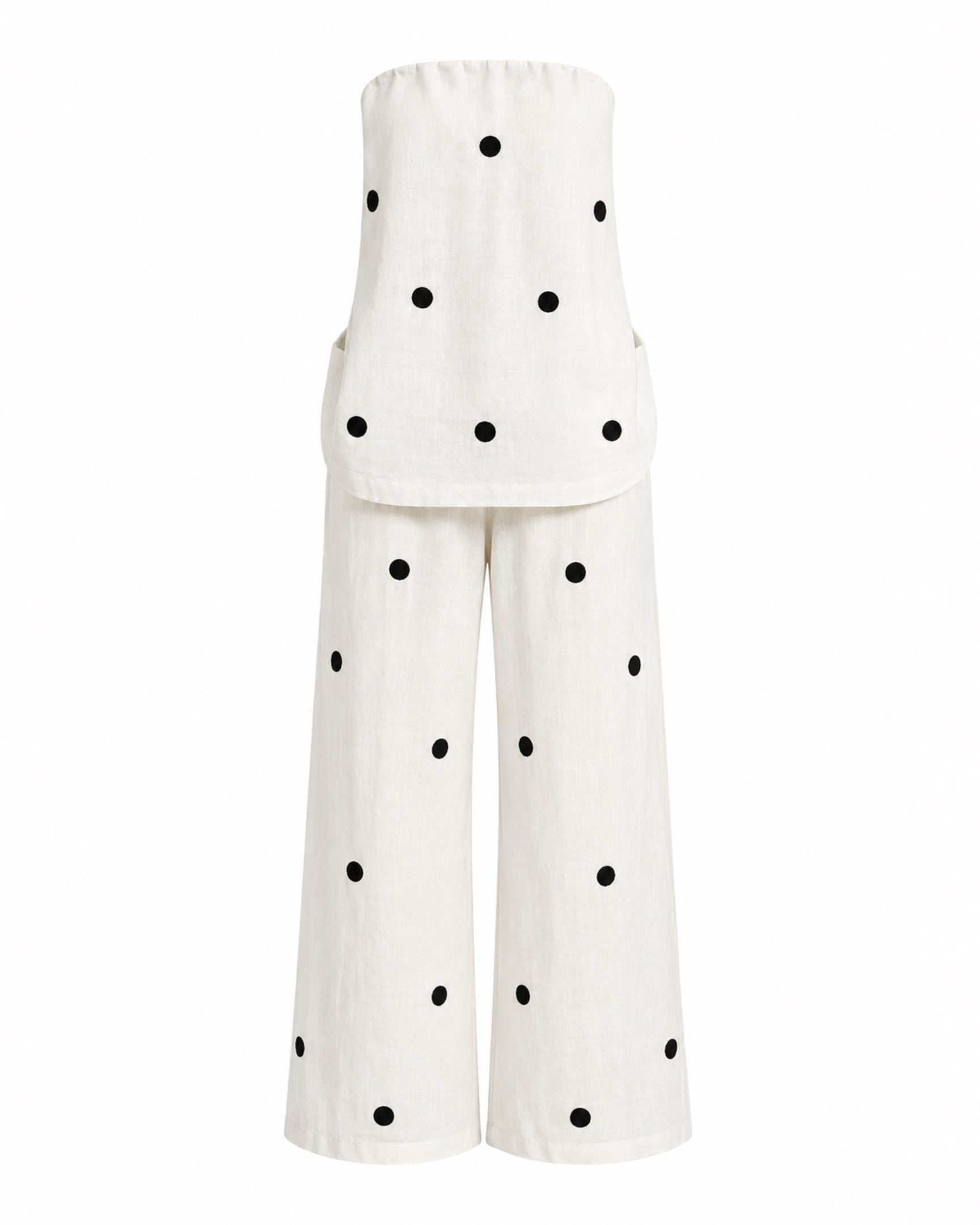 Polka Breeze Strapless Set